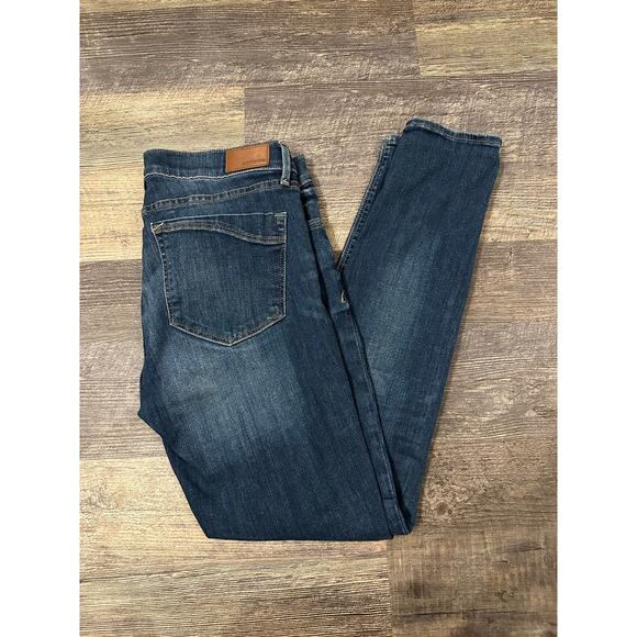 Express Jeans Women's Blue Solid Leggings Mid Rise Stretch Skinny Jeans Size 12R - Picture 2 of 4